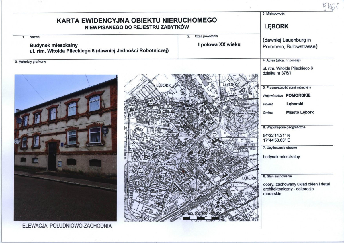 KEZN - Karta obiektu niewpisanego do rejestru, skan nr 1