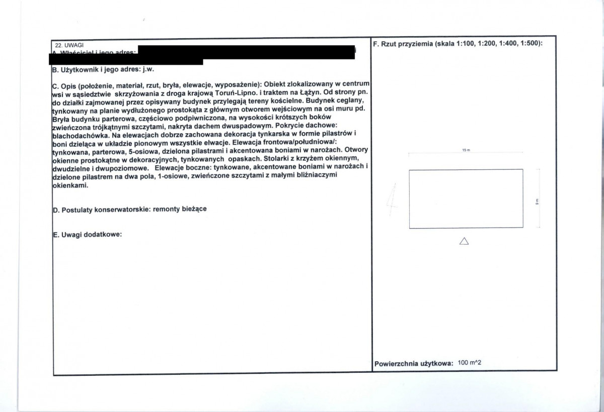 KEZN - Karta obiektu niewpisanego do rejestru, skan nr 2