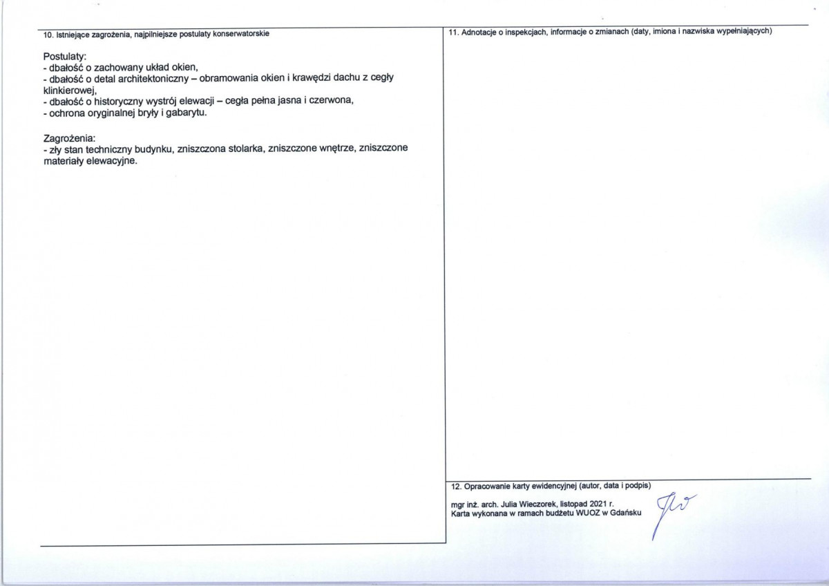 Karta obiektu niewpisanego do rejestru, skan nr 4