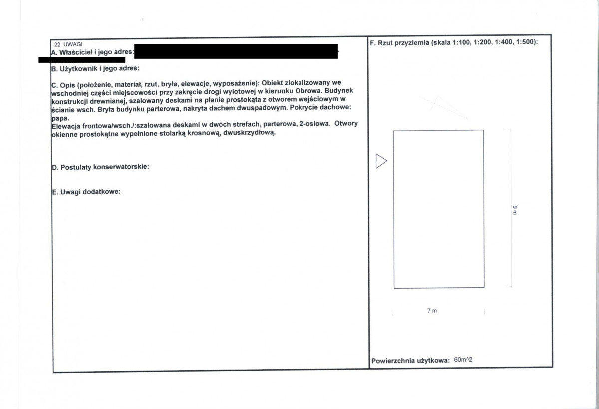 KEZN - Karta obiektu niewpisanego do rejestru, skan nr 2