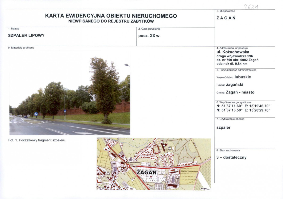 Karta obiektu niewpisanego do rejestru, skan nr 1