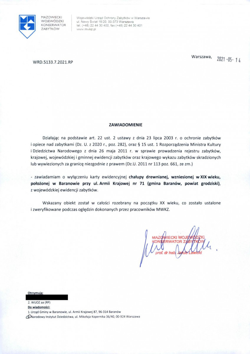 wyl - Wyłączenie z ewidencji, skan nr 1