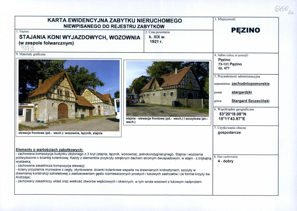 Karta obiektu niewpisanego do rejestru, skan nr 1