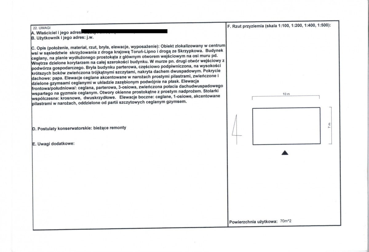 KEZN - Karta obiektu niewpisanego do rejestru, skan nr 2