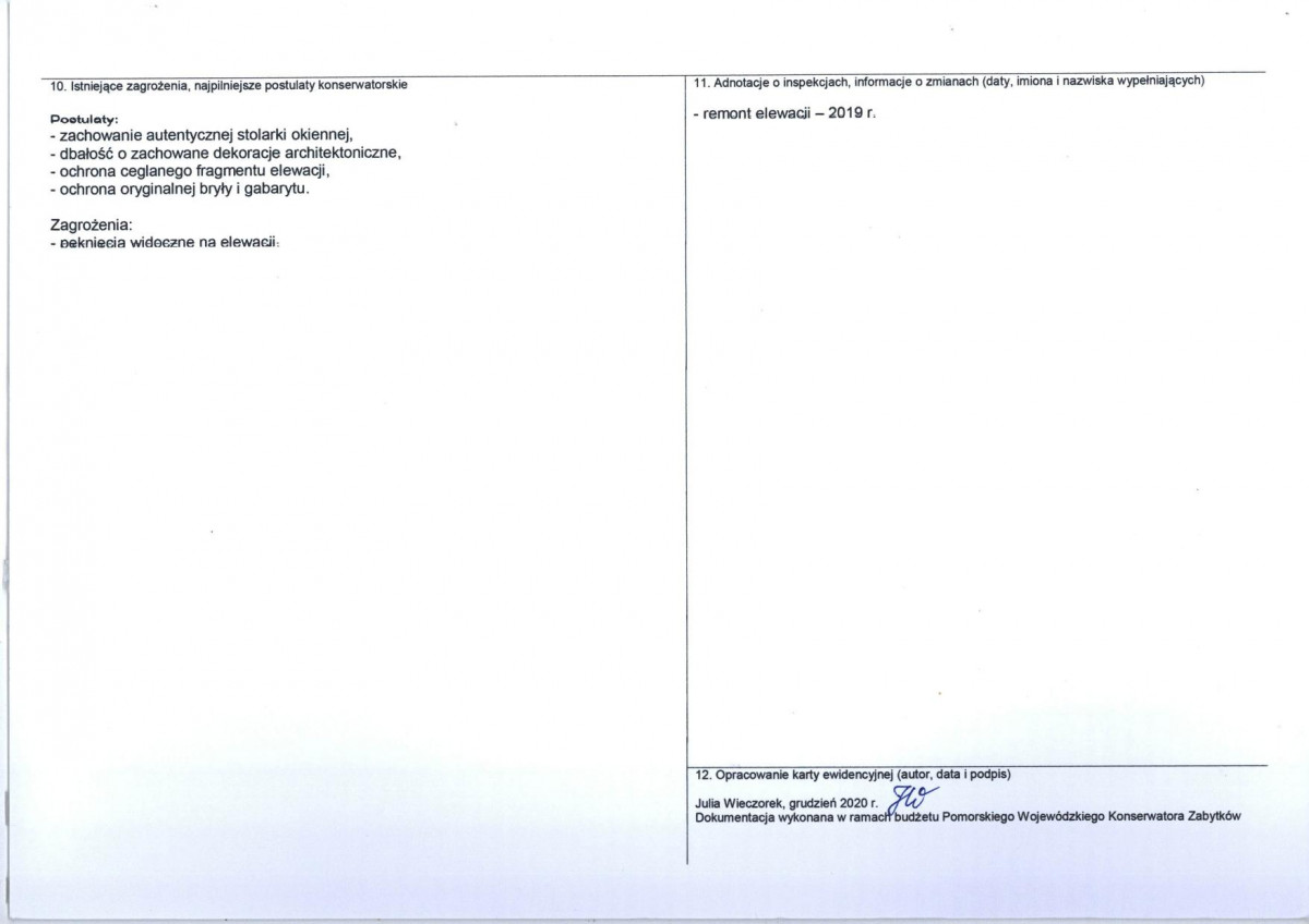 Karta obiektu niewpisanego do rejestru, skan nr 6