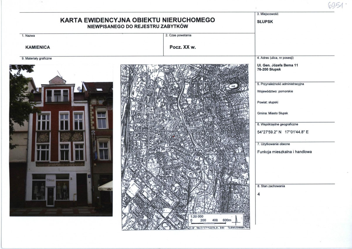Karta obiektu niewpisanego do rejestru, skan nr 1