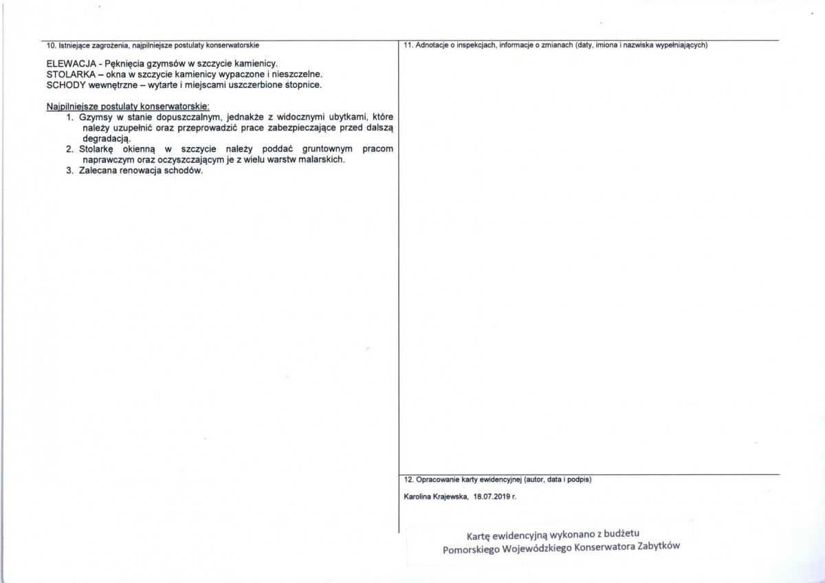Karta obiektu niewpisanego do rejestru, skan nr 3
