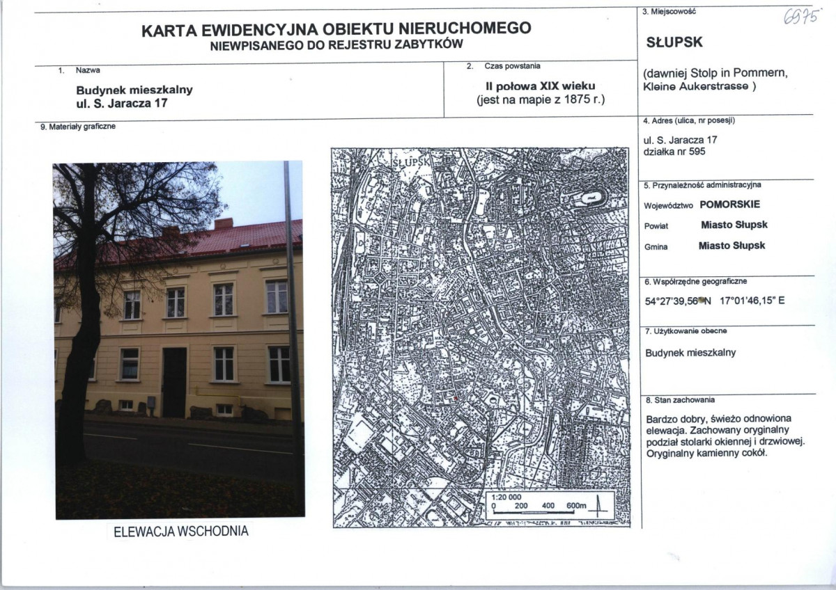 Karta obiektu niewpisanego do rejestru, skan nr 1