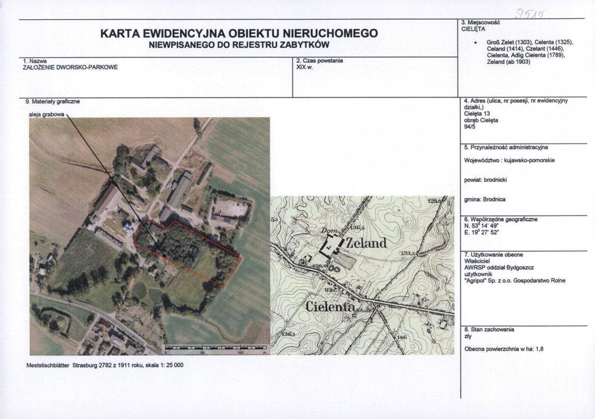 KEZN - Karta obiektu niewpisanego do rejestru, skan nr 1