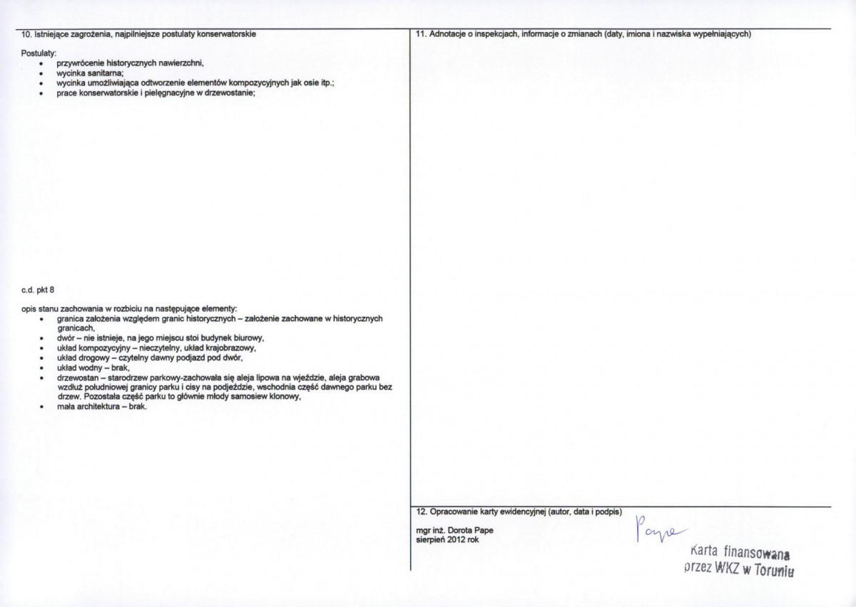 KEZN - Karta obiektu niewpisanego do rejestru, skan nr 2