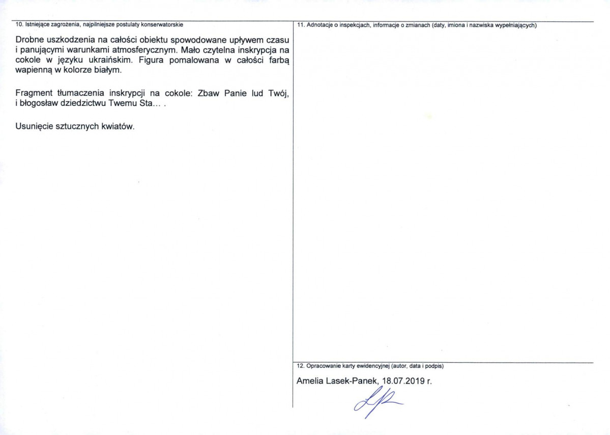Karta obiektu niewpisanego do rejestru, skan nr 2