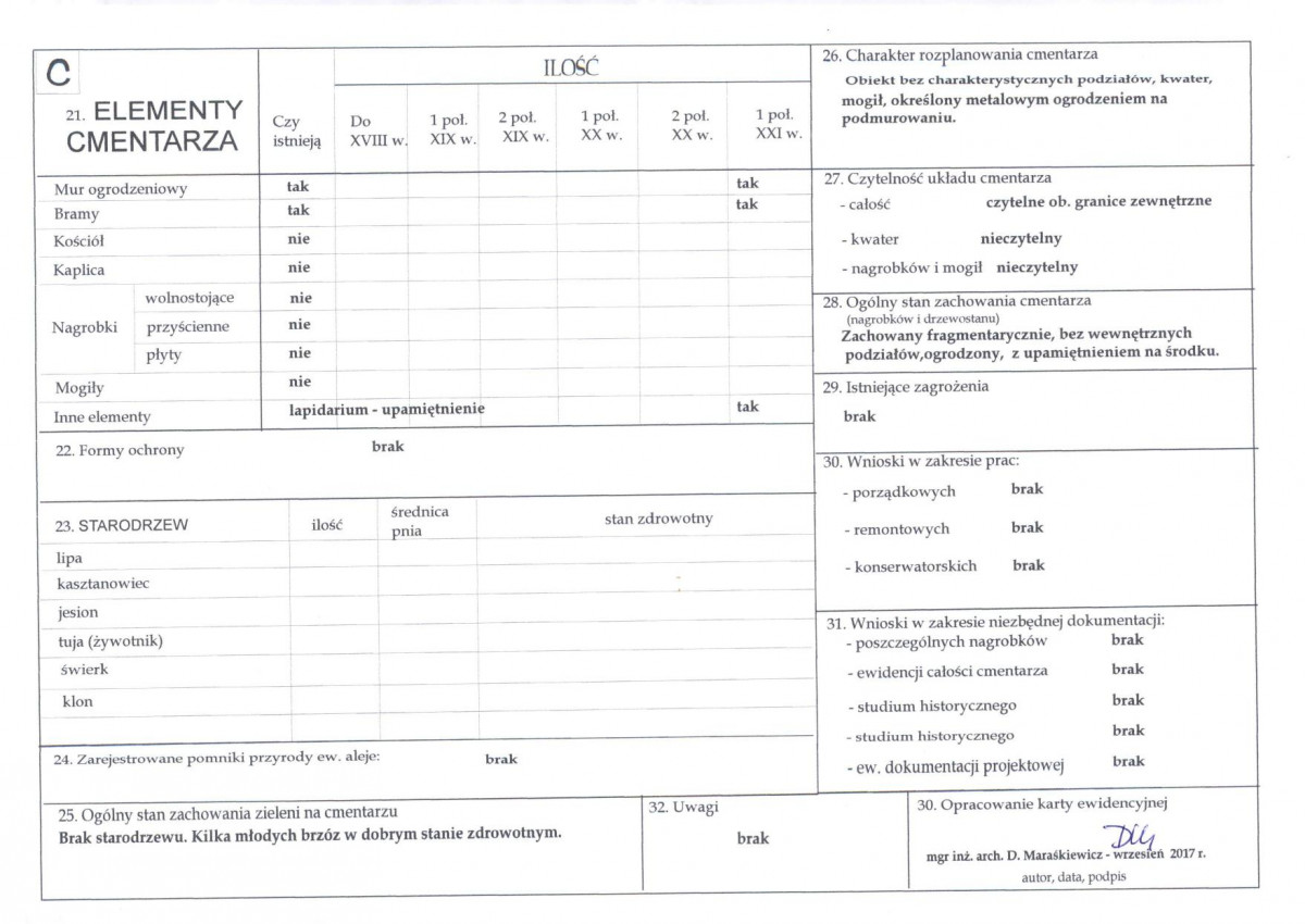 Karta cmentarza, skan nr 3