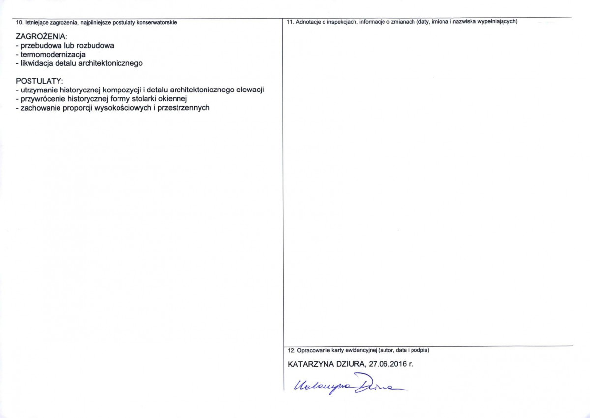 Karta obiektu niewpisanego do rejestru, skan nr 2