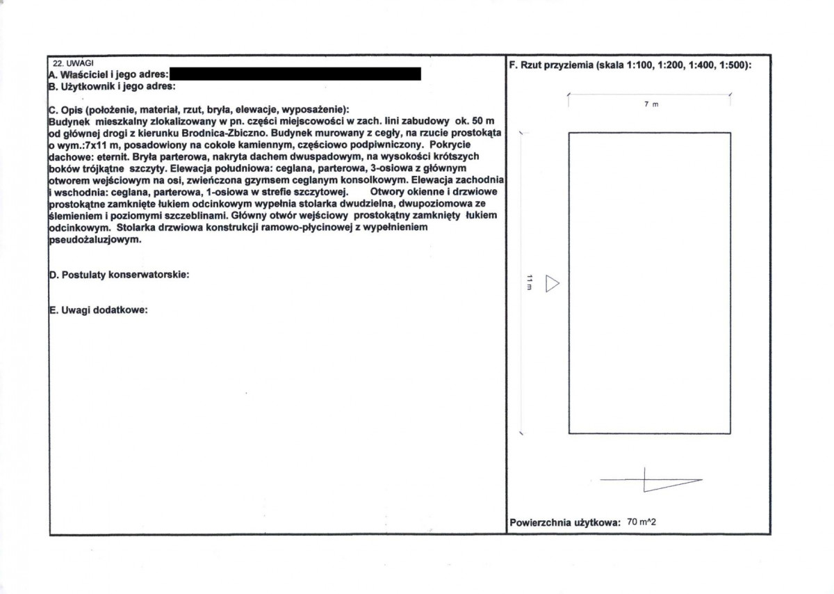 KEZN - Karta obiektu niewpisanego do rejestru, skan nr 2