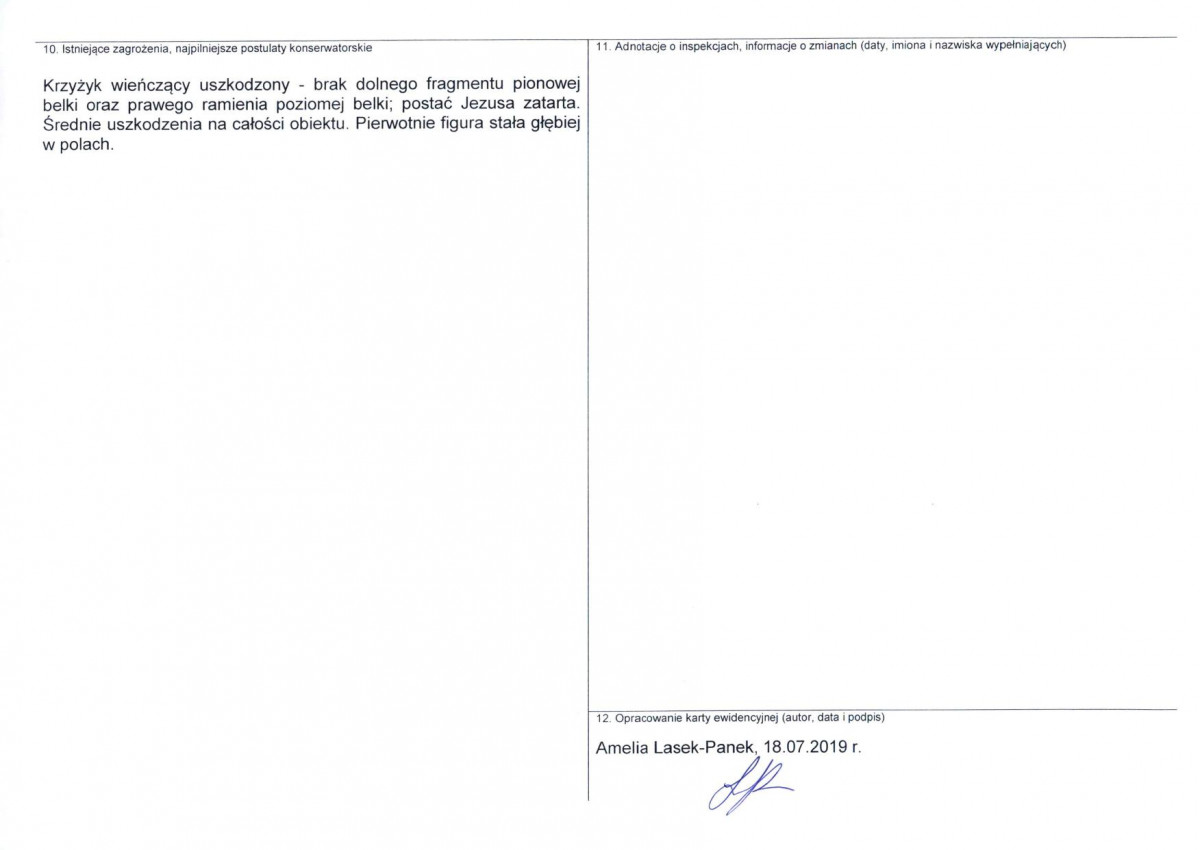 Karta obiektu niewpisanego do rejestru, skan nr 2