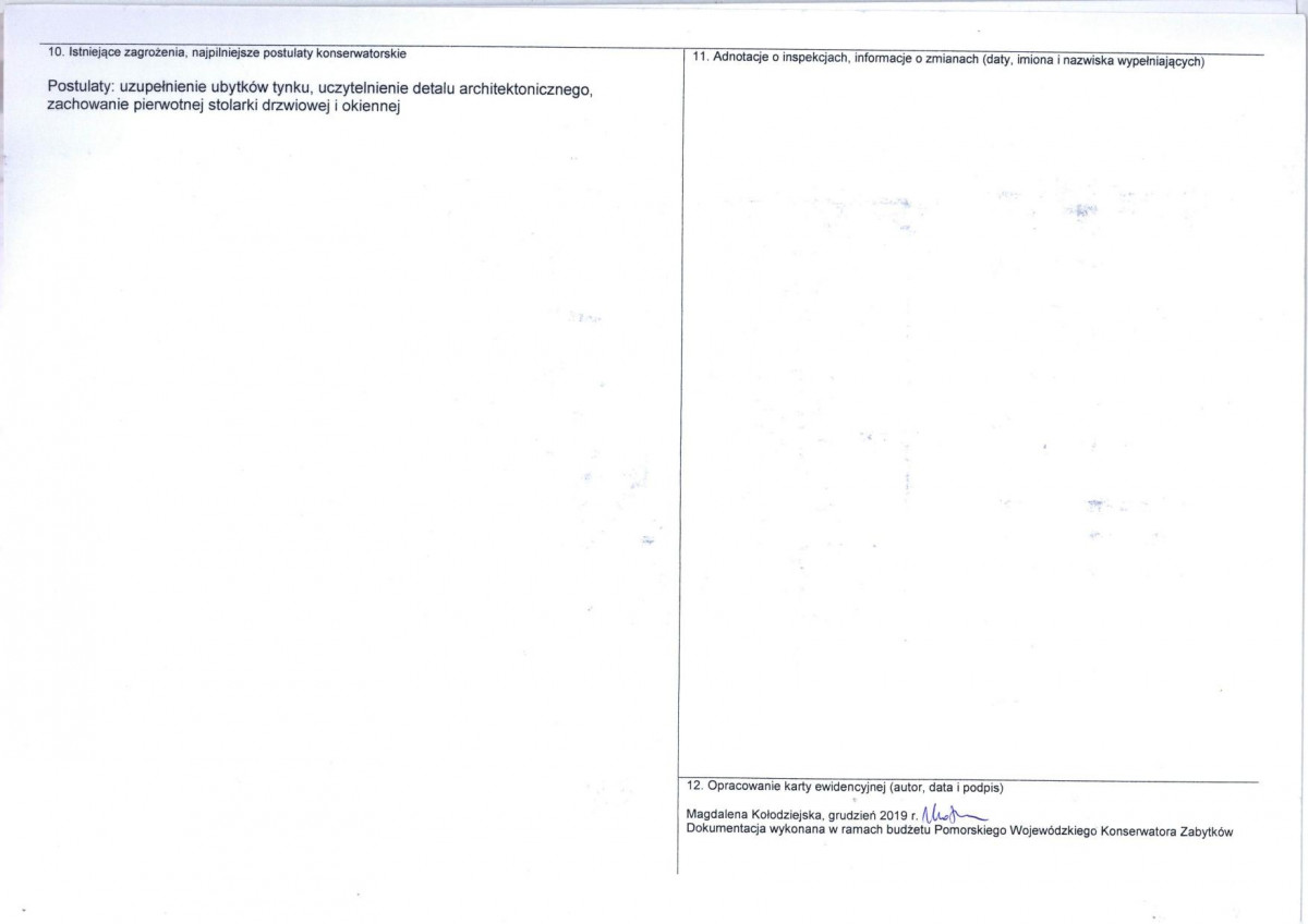 Karta obiektu niewpisanego do rejestru, skan nr 4