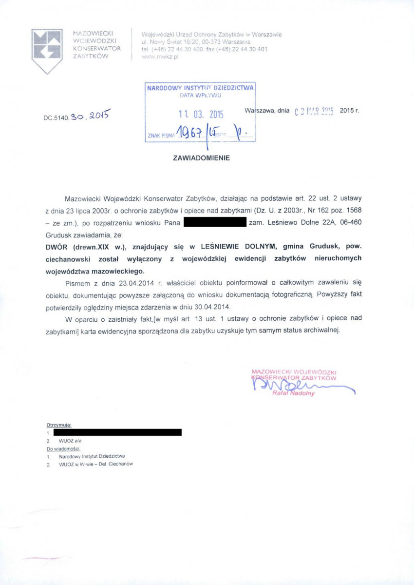 wyl - Wyłączenie z ewidencji, skan nr 1