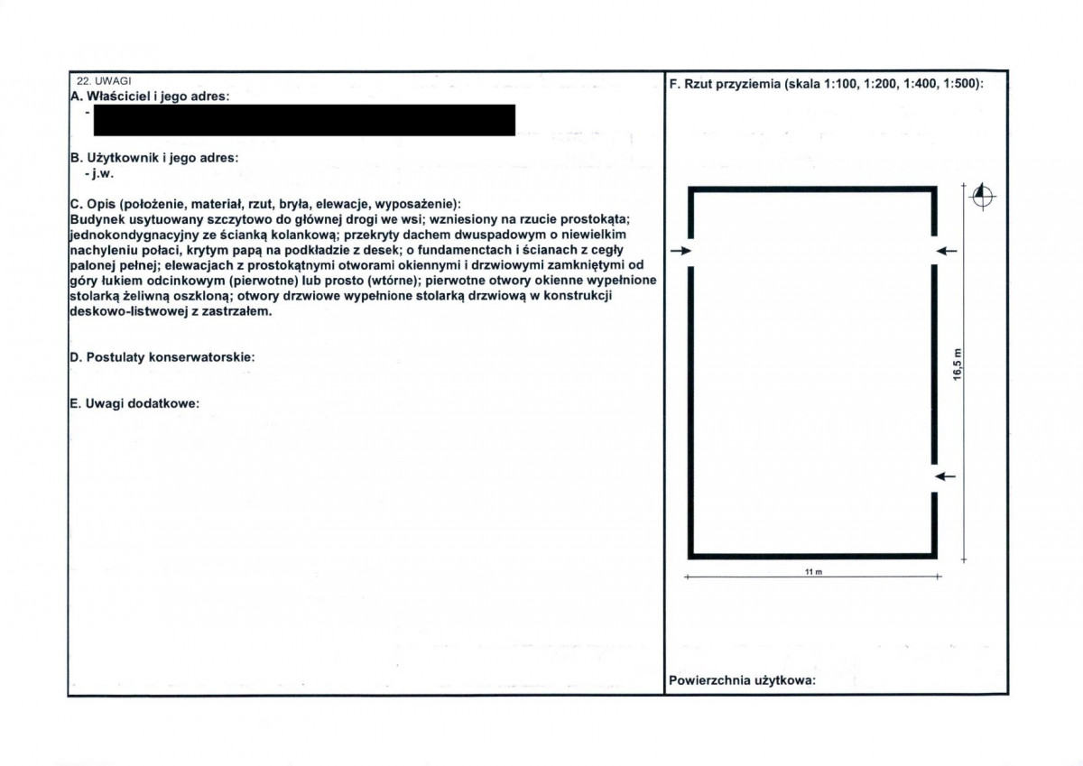 KEZN - Karta obiektu niewpisanego do rejestru, skan nr 2
