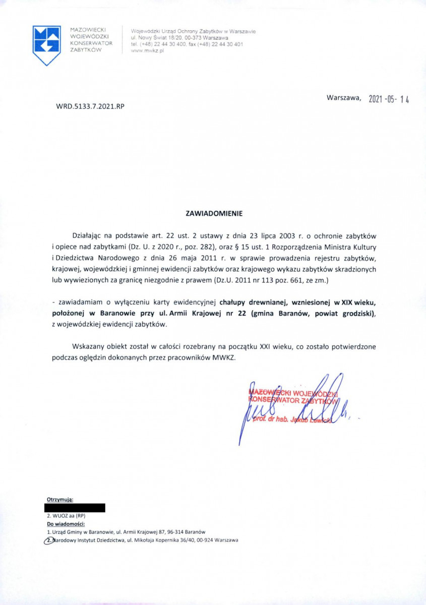 wyl - Wyłączenie z ewidencji, skan nr 1