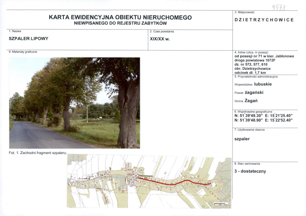 Karta obiektu niewpisanego do rejestru, skan nr 1
