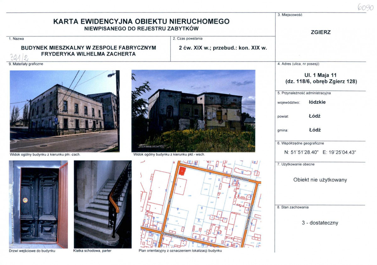 Karta obiektu niewpisanego do rejestru, skan nr 1