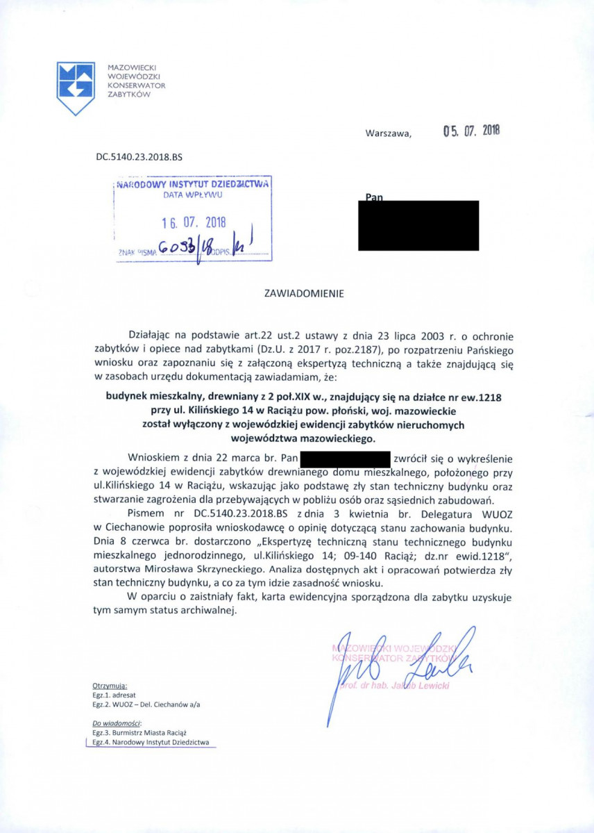 wyl - Wyłączenie z ewidencji, skan nr 1
