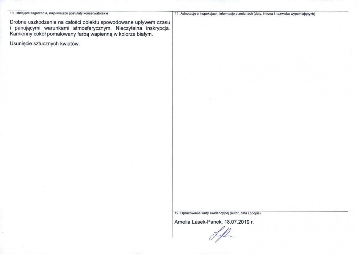 Karta obiektu niewpisanego do rejestru, skan nr 2