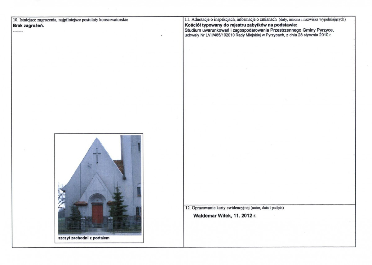 Karta obiektu niewpisanego do rejestru, skan nr 2