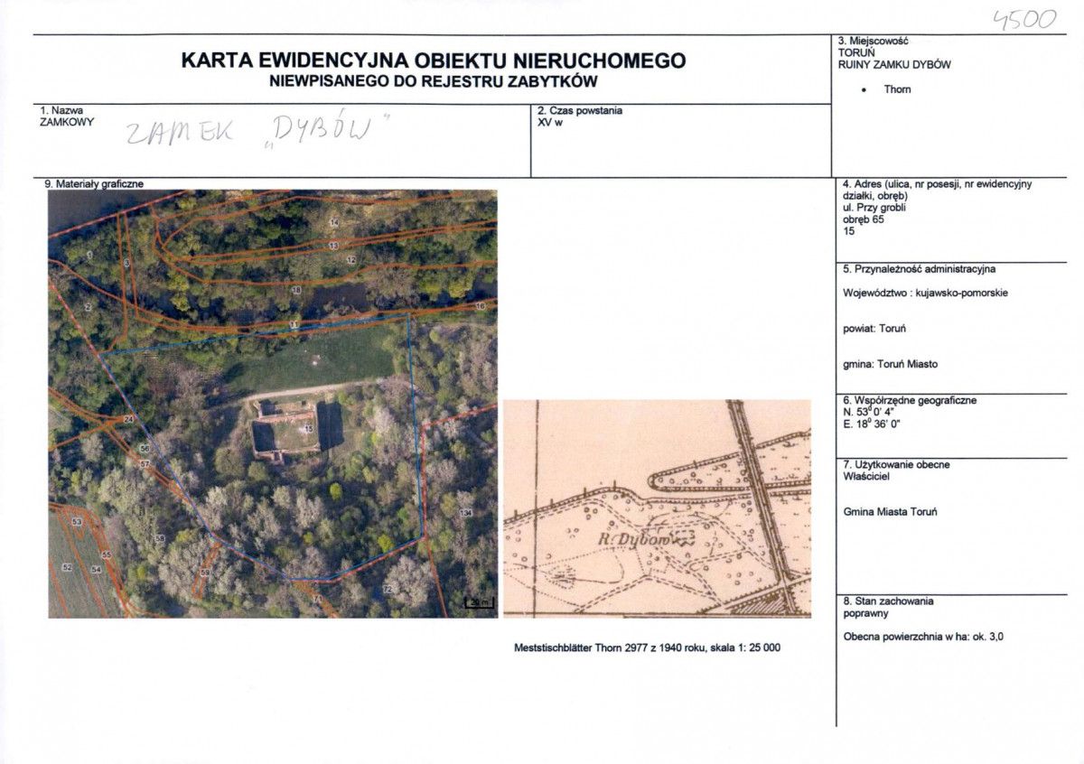 KEZN - Karta obiektu niewpisanego do rejestru, skan nr 1