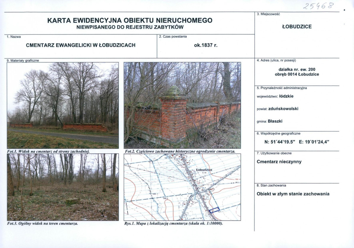 KEZN - Karta obiektu niewpisanego do rejestru, skan nr 1