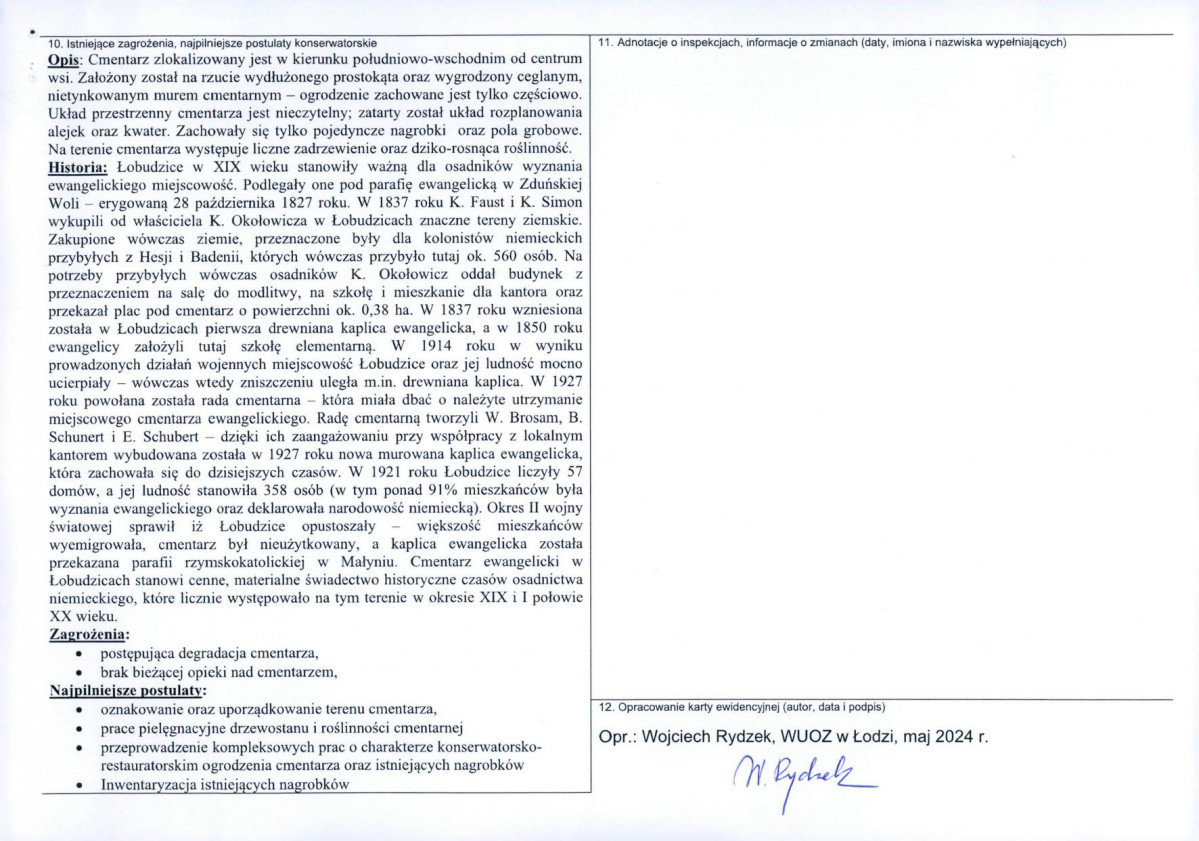 KEZN - Karta obiektu niewpisanego do rejestru, skan nr 2