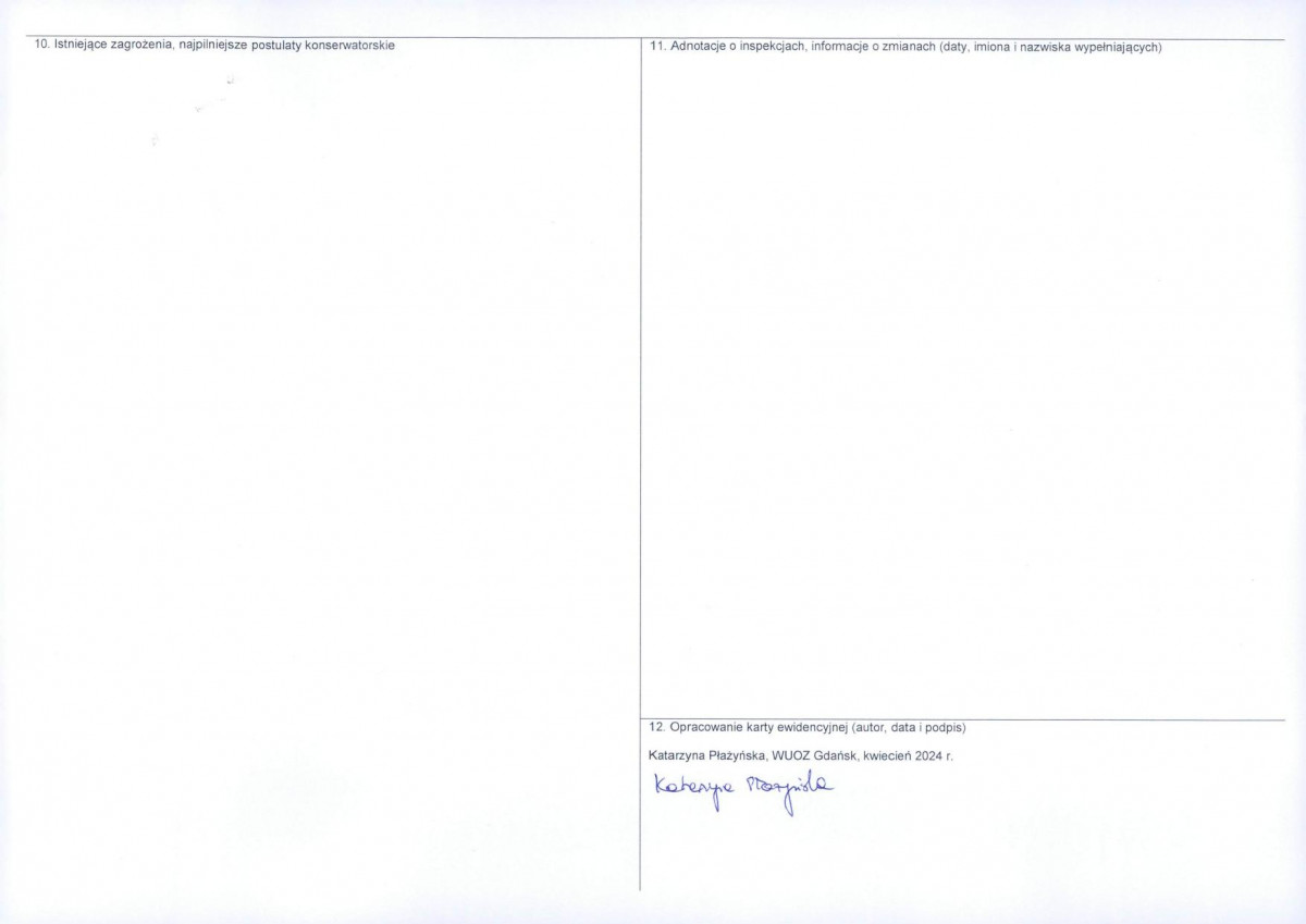 KEZN - Karta obiektu niewpisanego do rejestru, skan nr 2