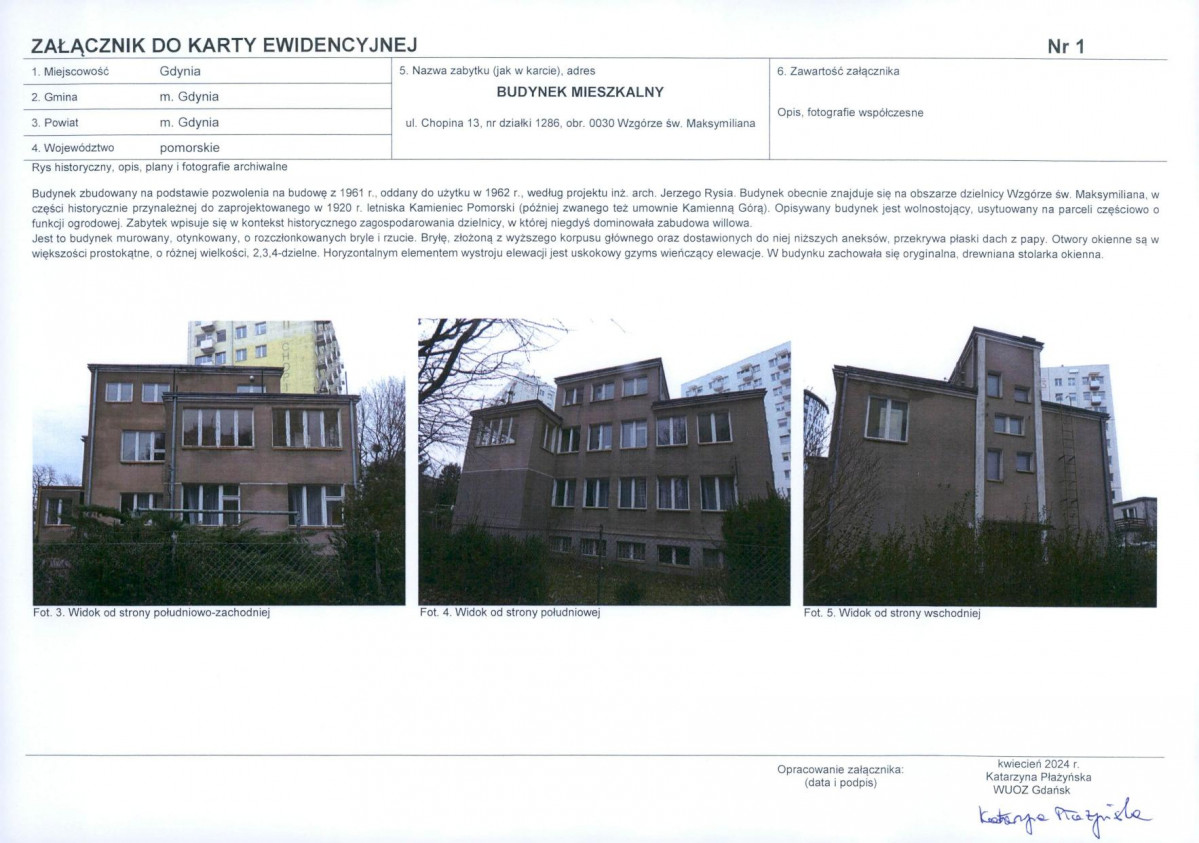 KEZN - Karta obiektu niewpisanego do rejestru, skan nr 3