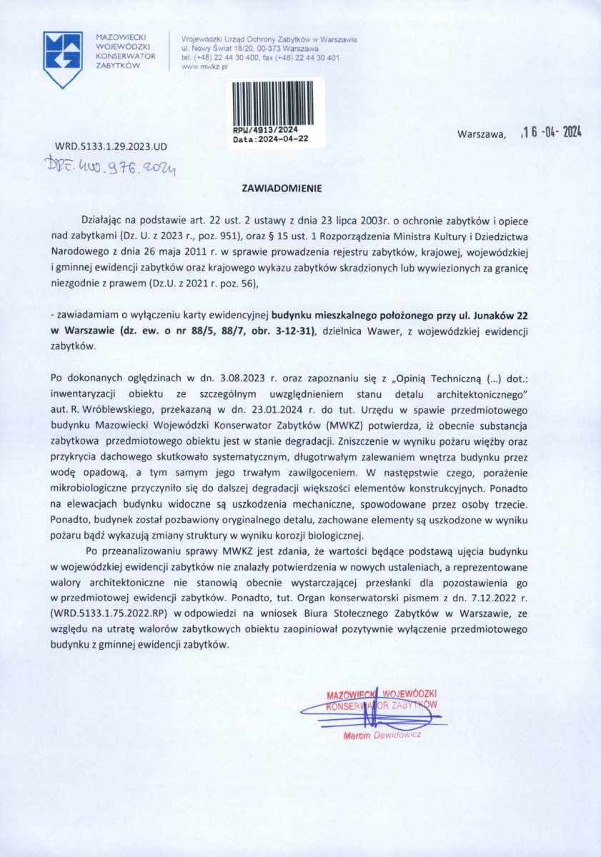 wyl - Wyłączenie z ewidencji, skan nr 1