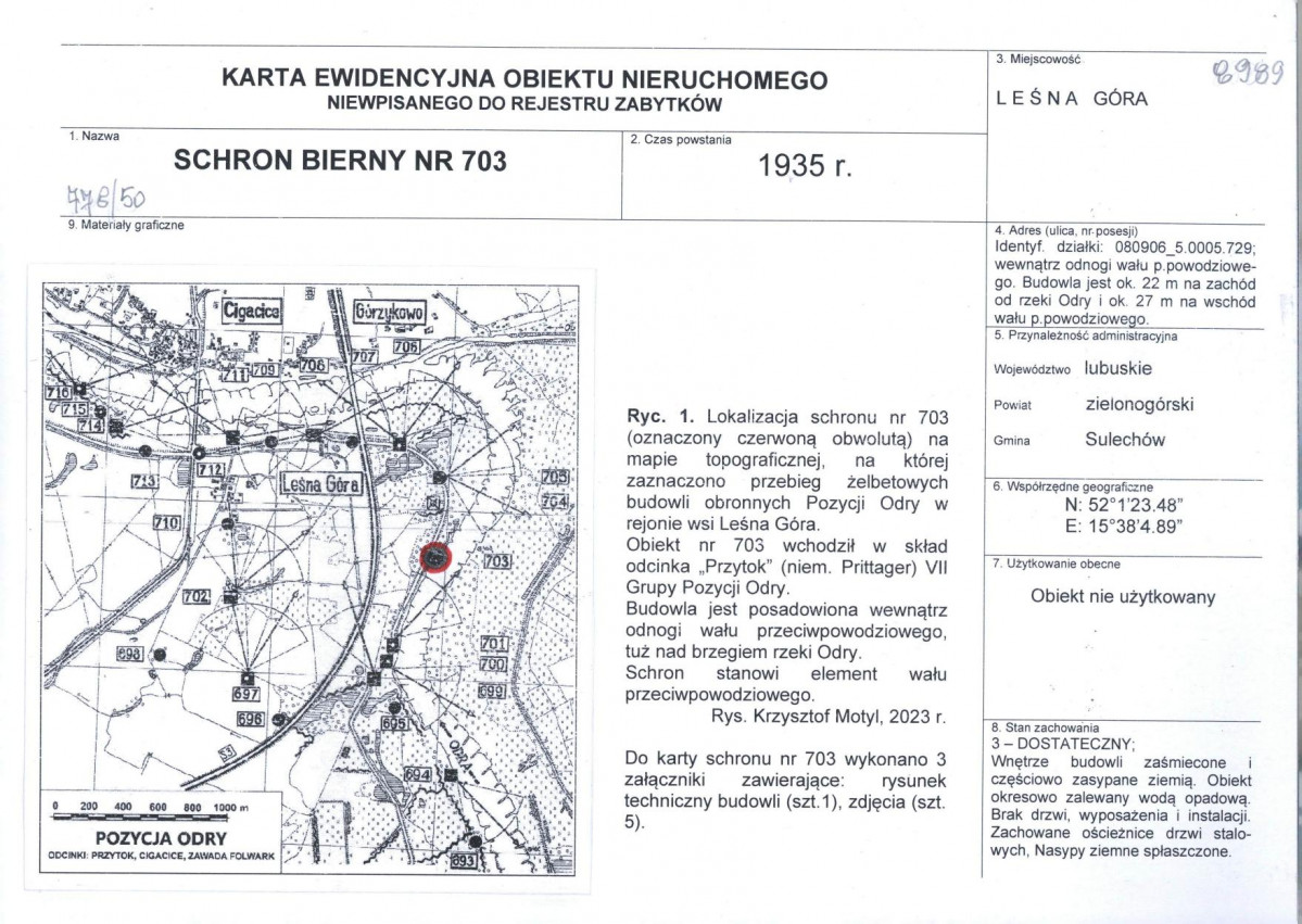 KEZN - Karta obiektu niewpisanego do rejestru, skan nr 1