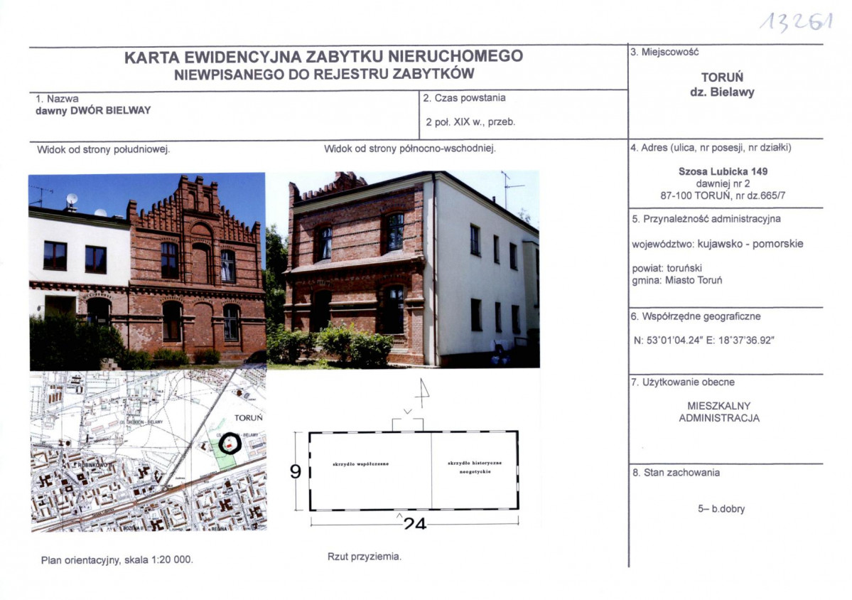 KEZN - Karta obiektu niewpisanego do rejestru, skan nr 1
