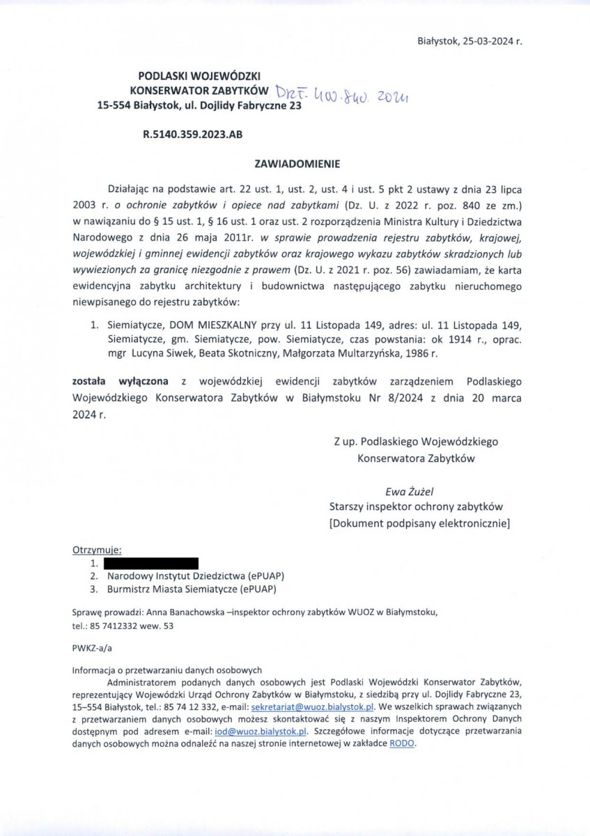 wyl - Wyłączenie z ewidencji, skan nr 1
