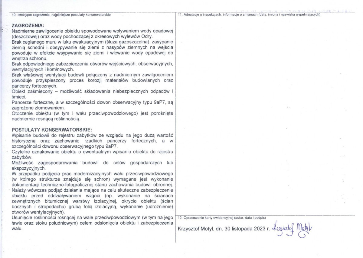 KEZN - Karta obiektu niewpisanego do rejestru, skan nr 2