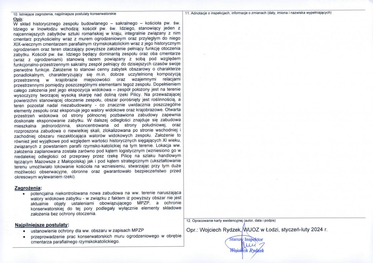 KEZN - Karta obiektu niewpisanego do rejestru, skan nr 2