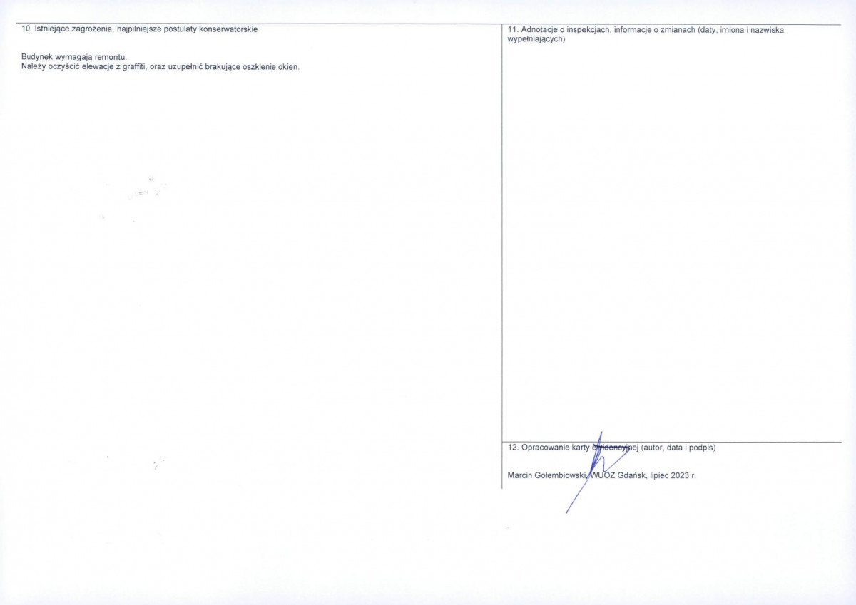 KEZN - Karta obiektu niewpisanego do rejestru, skan nr 2