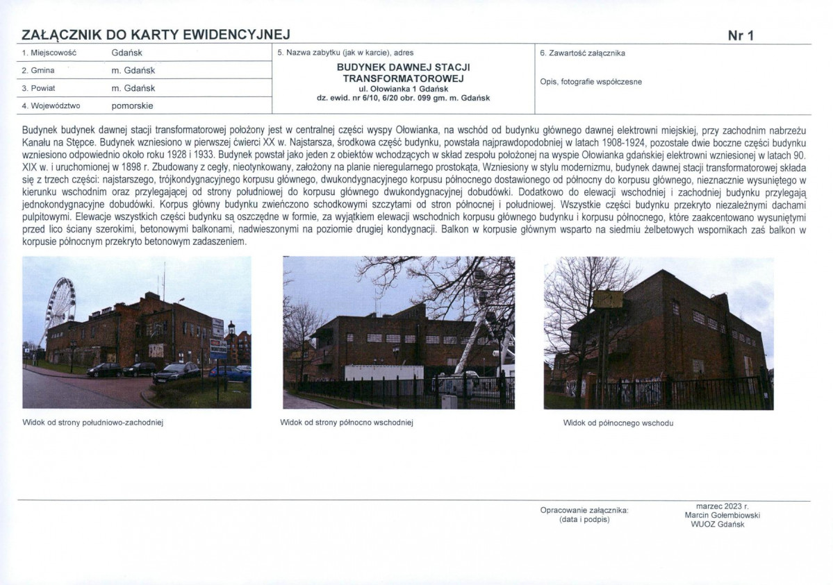 KEZN - Karta obiektu niewpisanego do rejestru, skan nr 3