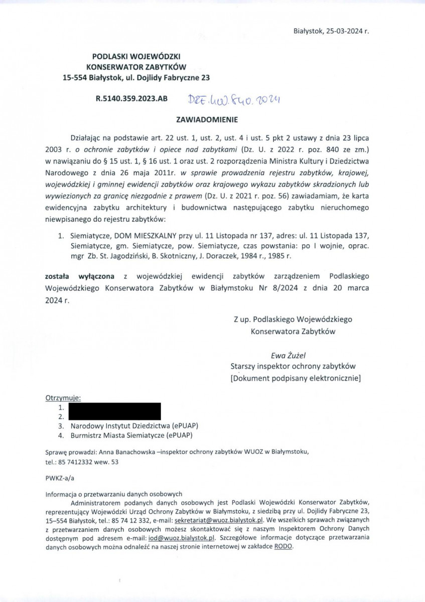 wyl - Wyłączenie z ewidencji, skan nr 1