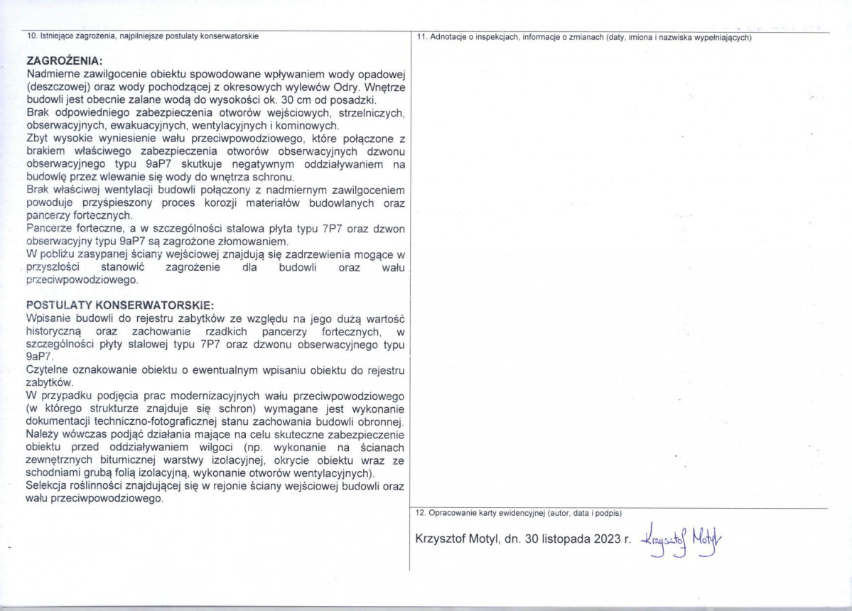 KEZN - Karta obiektu niewpisanego do rejestru, skan nr 2