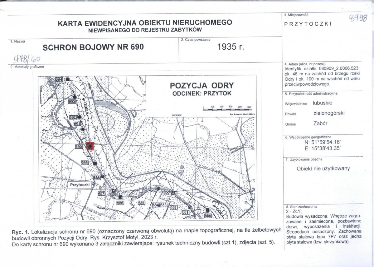 KEZN - Karta obiektu niewpisanego do rejestru, skan nr 1