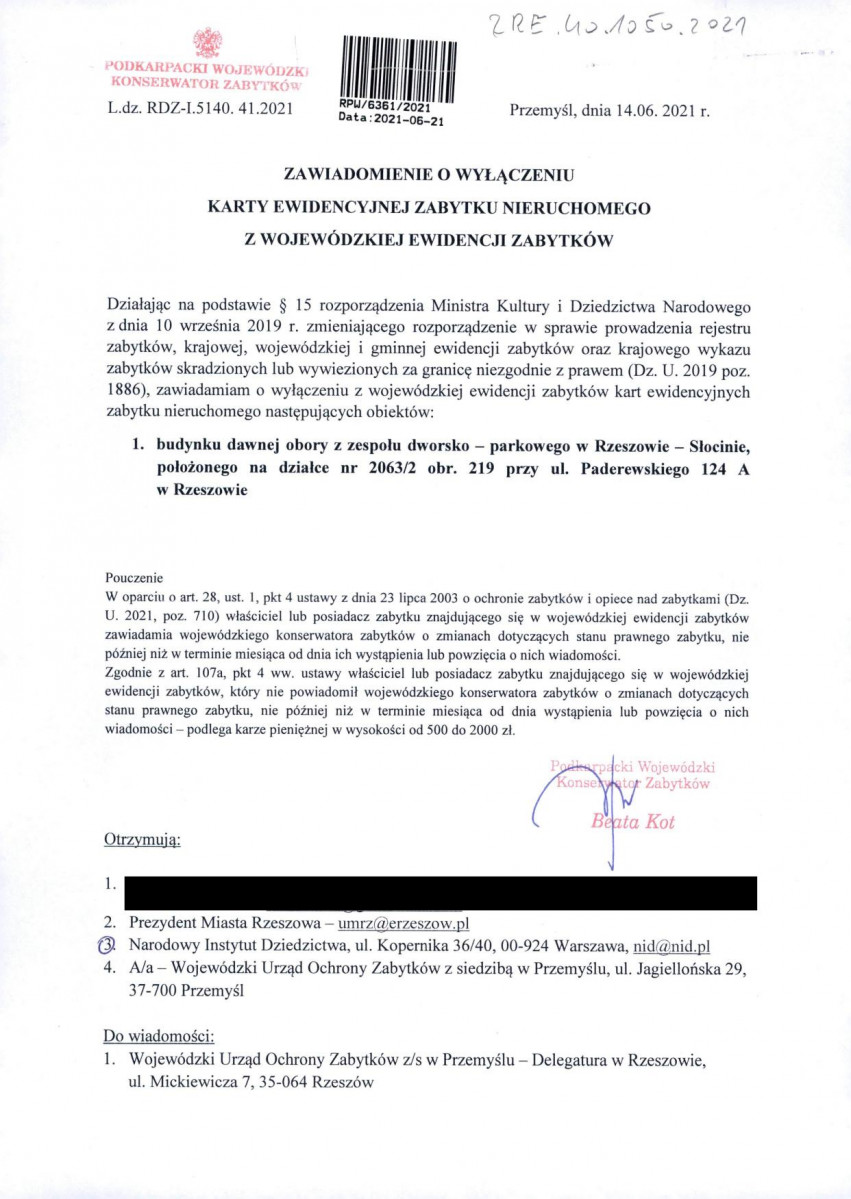 wyl - Wyłączenie z ewidencji, skan nr 1