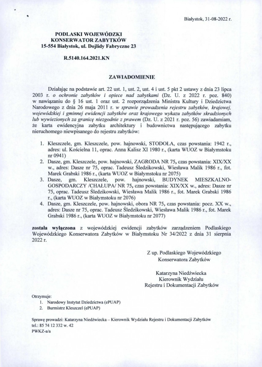 wyl - Wyłączenie z ewidencji, skan nr 1