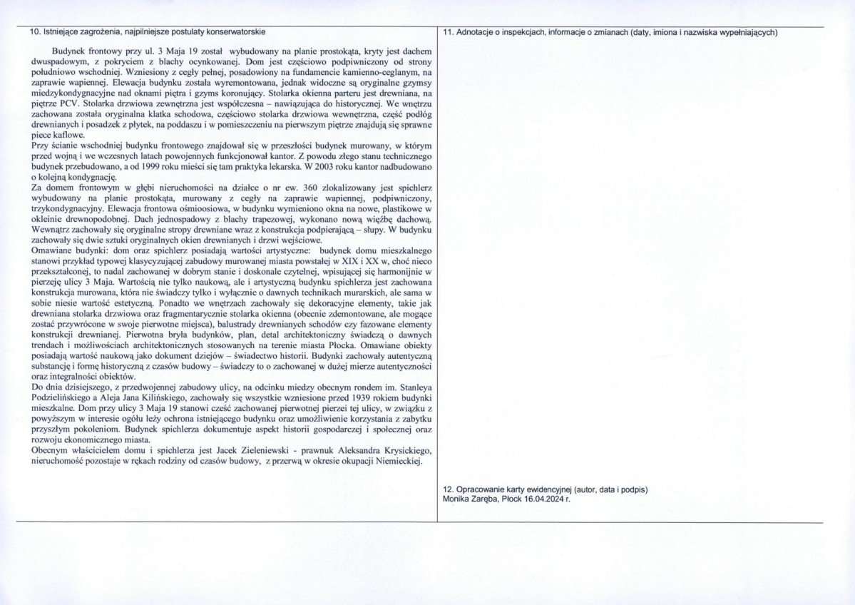 KEZN - Karta obiektu niewpisanego do rejestru, skan nr 2