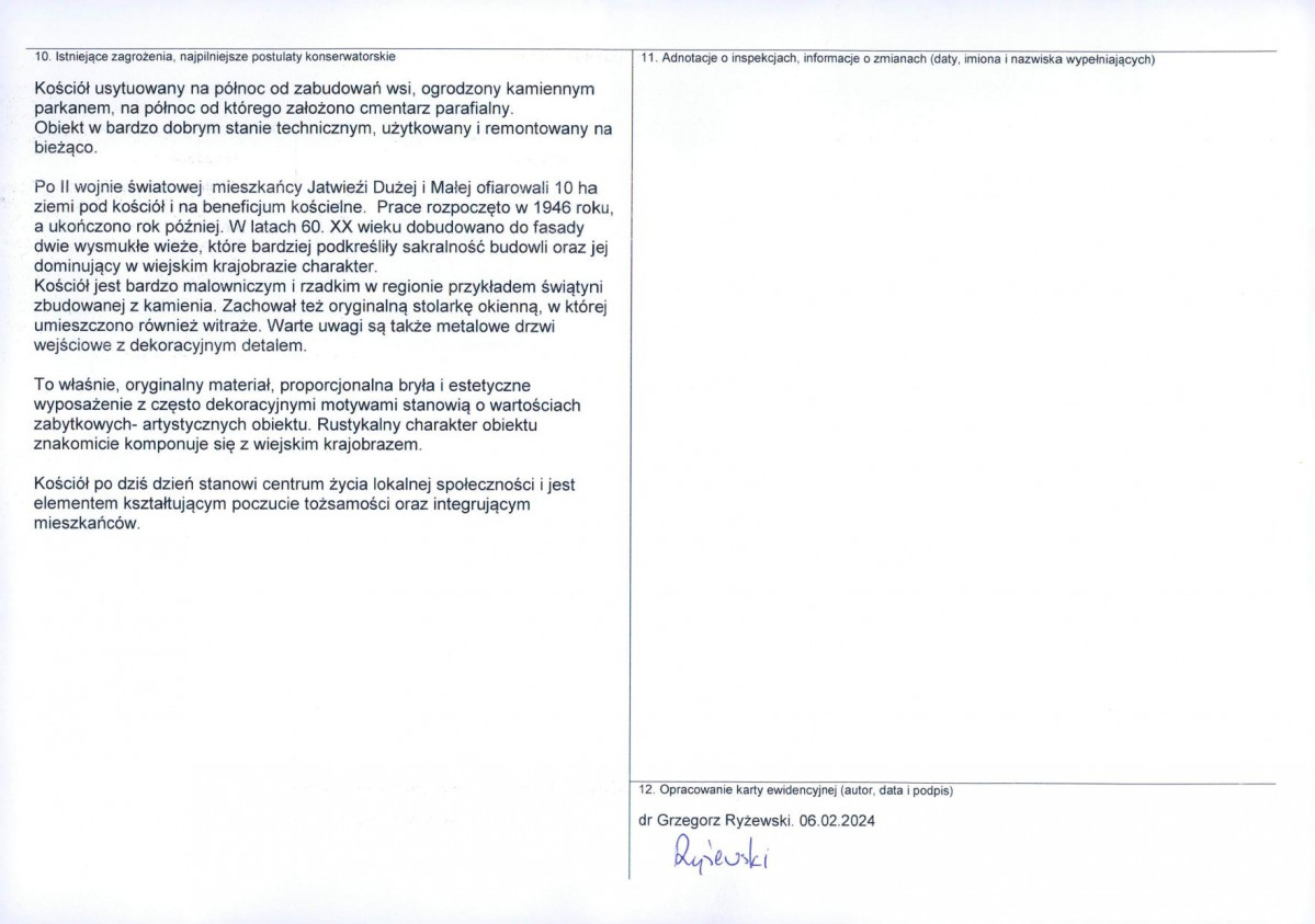 KEZN - Karta obiektu niewpisanego do rejestru, skan nr 2