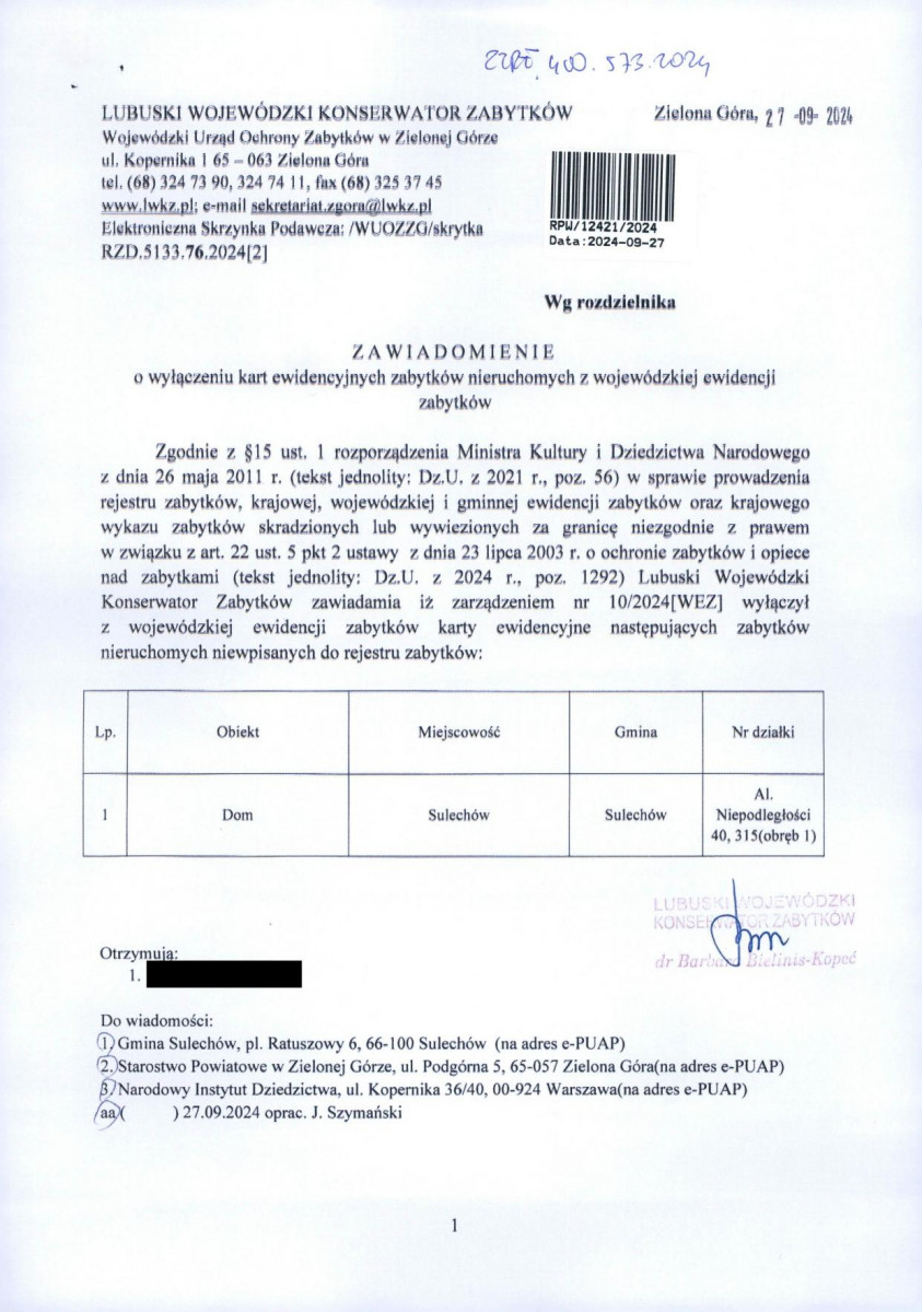 wyl - Wyłączenie z ewidencji, skan nr 1