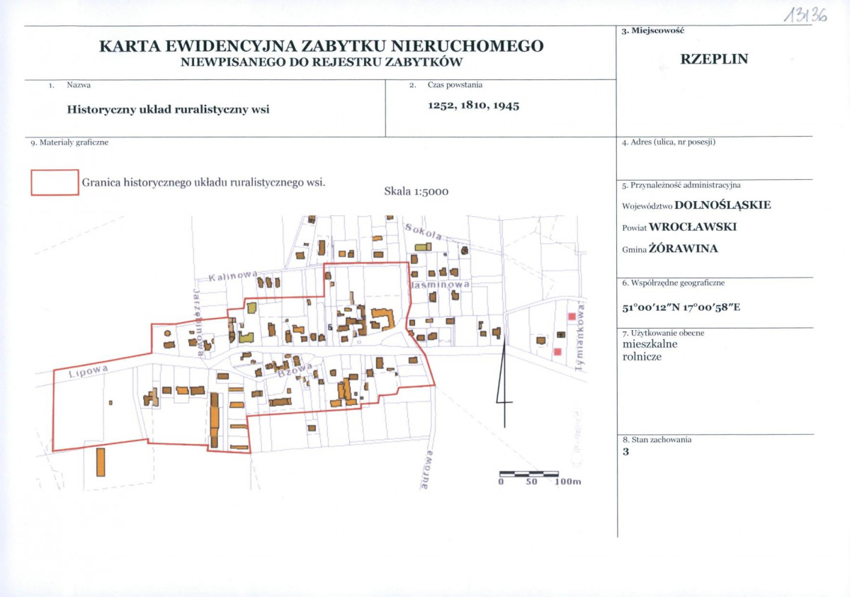 KEZN - Karta obiektu niewpisanego do rejestru, skan nr 1